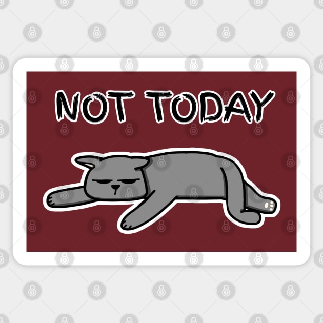 Not Today Cat (Dark Colors) Sticker by Aeriskate